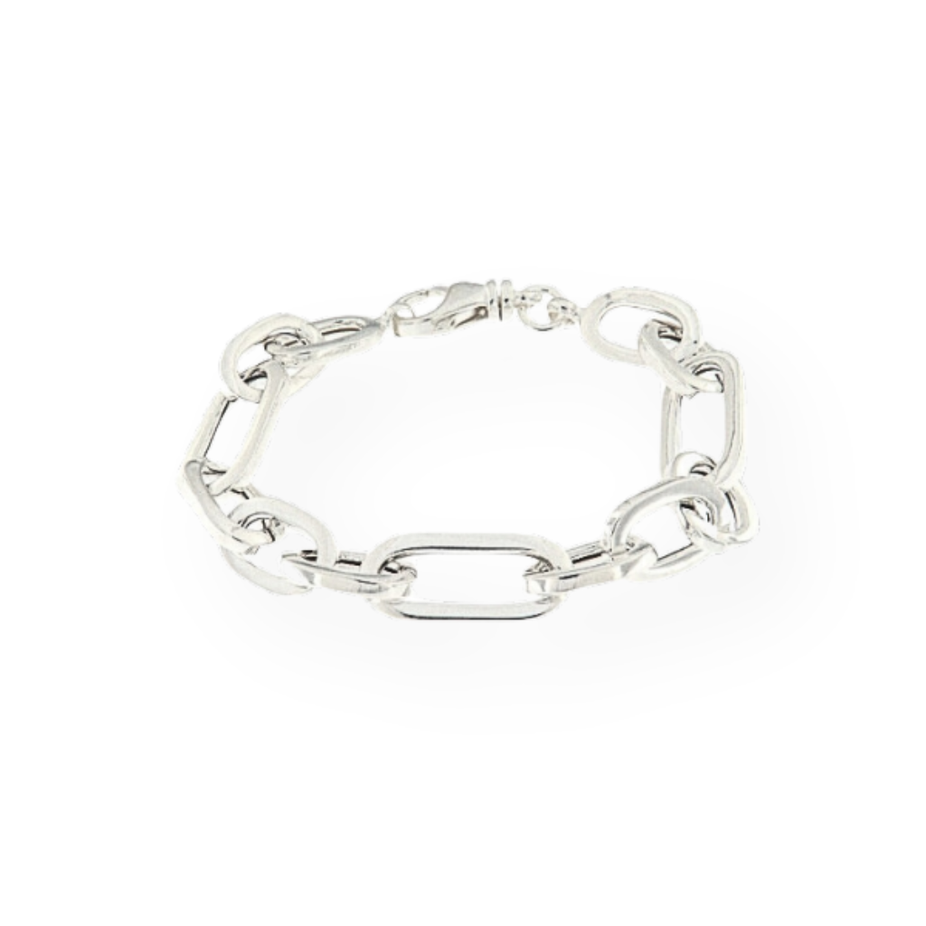 Bracciale in Argento 925 con Catena Ovale Grande