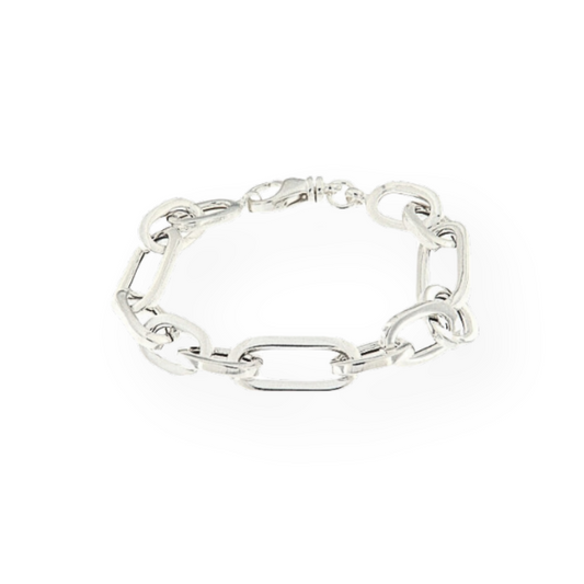 Bracciale in Argento 925 con Catena Ovale Grande