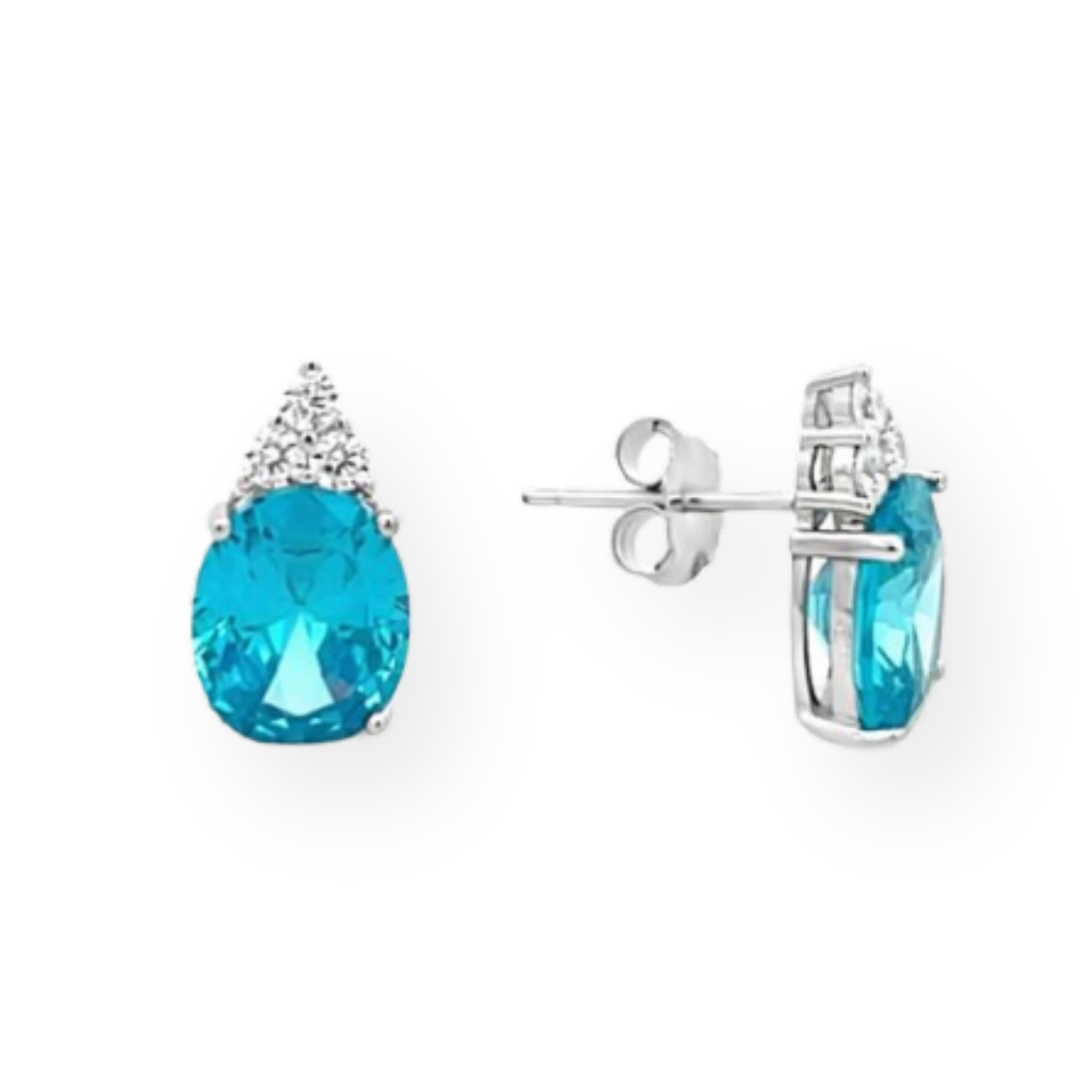 925 Silver Drop Earrings with Zircons
