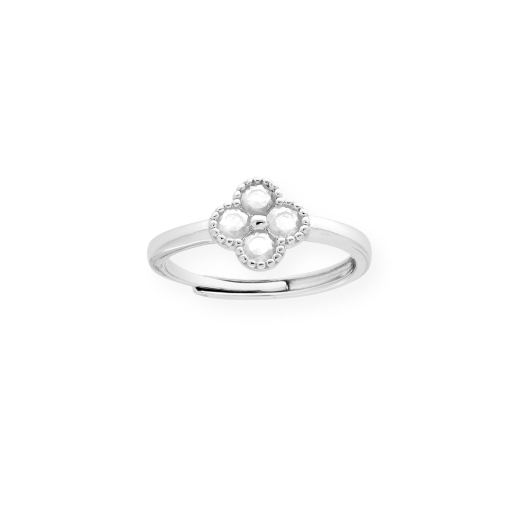 Flower Ring, in various colors, in Sterling Silver s925
