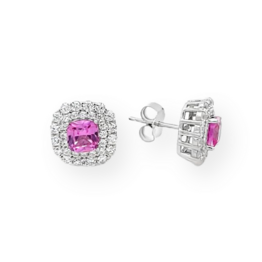 Orecchini Quadrati in Argento 925 con Zirconi Eleganti