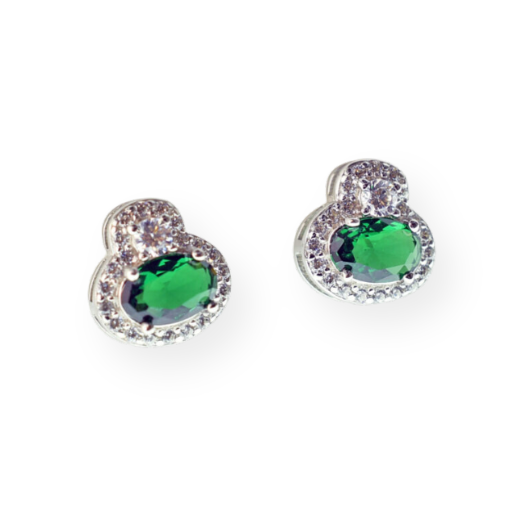 Orecchini Ovali in Argento 925 con Zirconi Eleganti