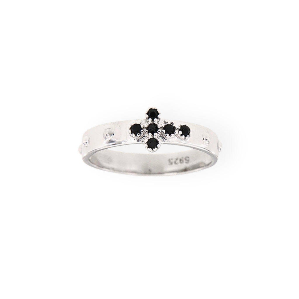 Anello Fedina in Argento Sterling 925 con Croce