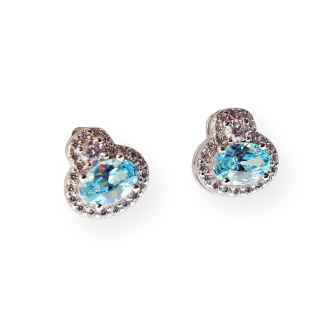 Orecchini Ovali in Argento 925 con Zirconi Eleganti