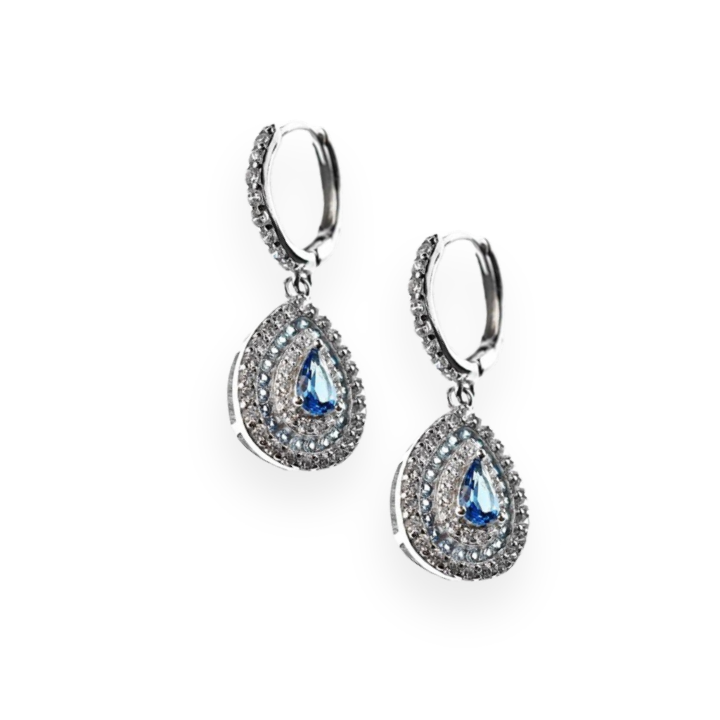 925 Silver Drop Earrings with Elegant Zircons