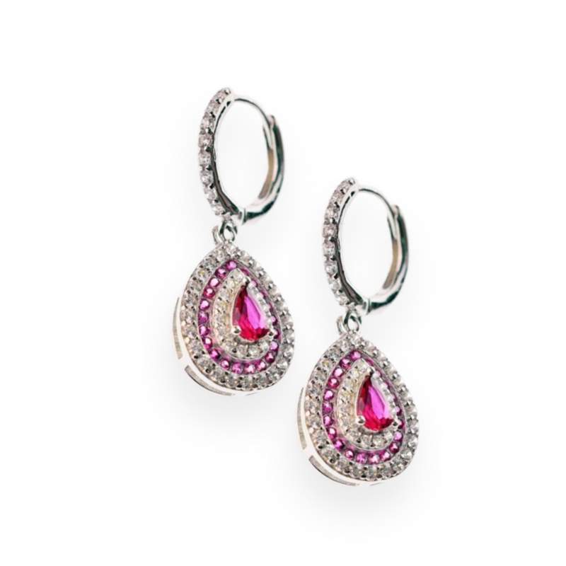 Boucles d'oreilles pendantes en argent 925 avec zircons élégants