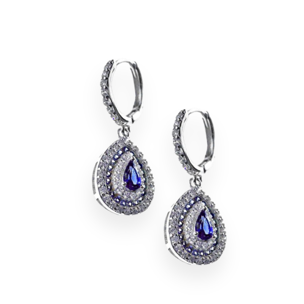 925 Silver Drop Earrings with Elegant Zircons