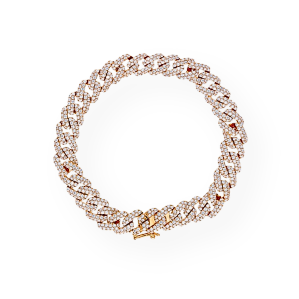 Bracciali Grumette in Argento e Oro con Zirconi da 8mm