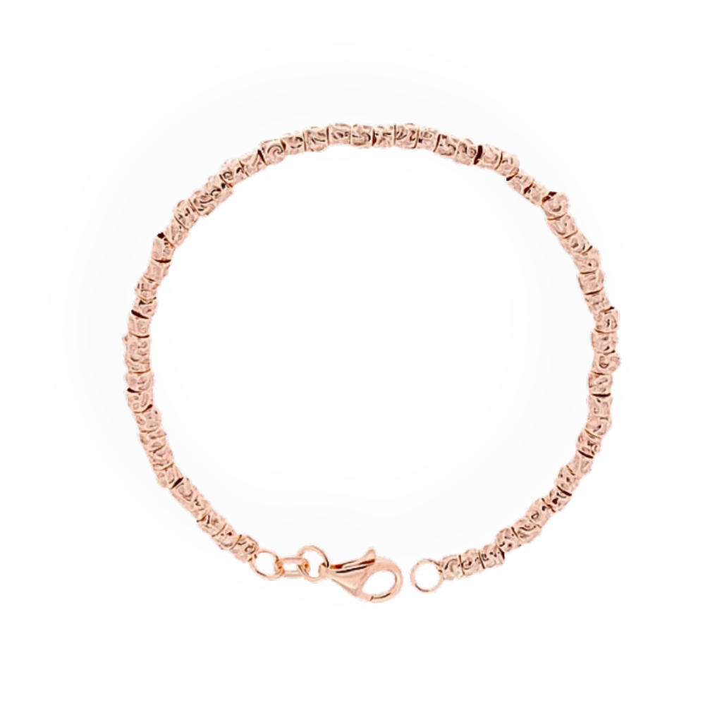Hammered Tubes Bracelet in 925 Silver