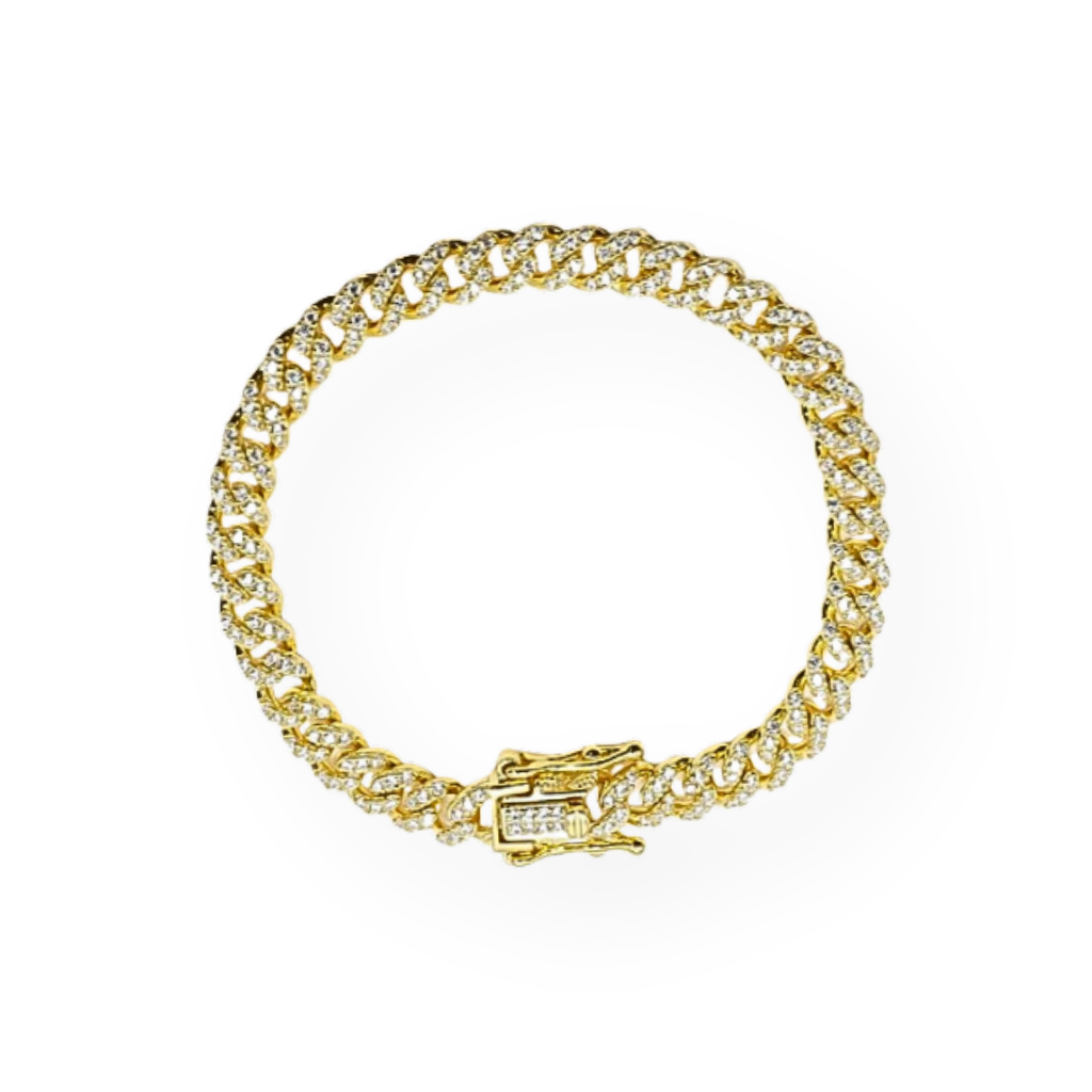 Bracciali Grumette in Argento e Oro con Zirconi da 8mm