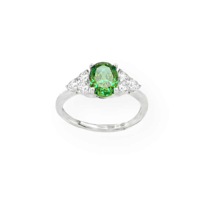 Bague ovale Light Point en argent 925 et zircon