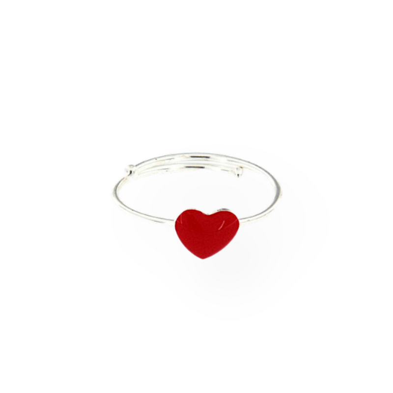 Bague ajustable en émail en forme de cœur – Style élégant et unisexe