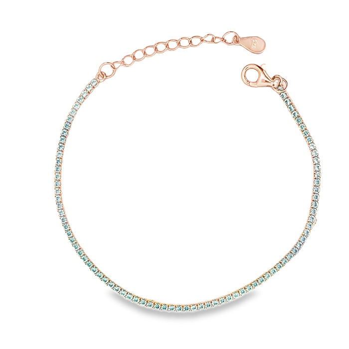 Mini Bracciali Tennis 1mm, in Oro Rosa e Oro Giallo