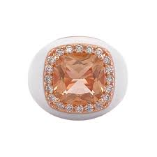 Adjustable 925 Silver Ring with Square Zircon