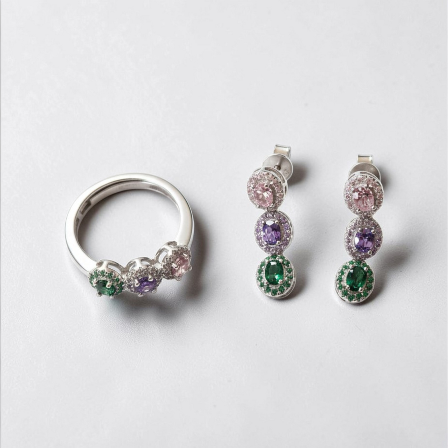 Anelli Trilogy stile kate Pastello, Argento S925