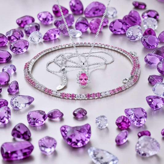 Collana con Ciondolo Kate Fucsia 5A, Argento s925 ESCLUSIVA