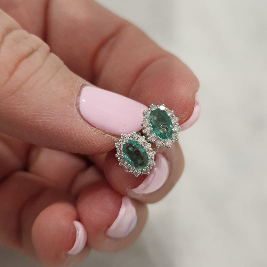 Orecchini Kate Paraiba 5A, in ARGENTO S925