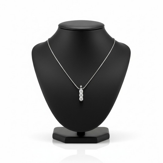 Ciondolo Trilogy in MOISSANITE certificata, in Argento S925