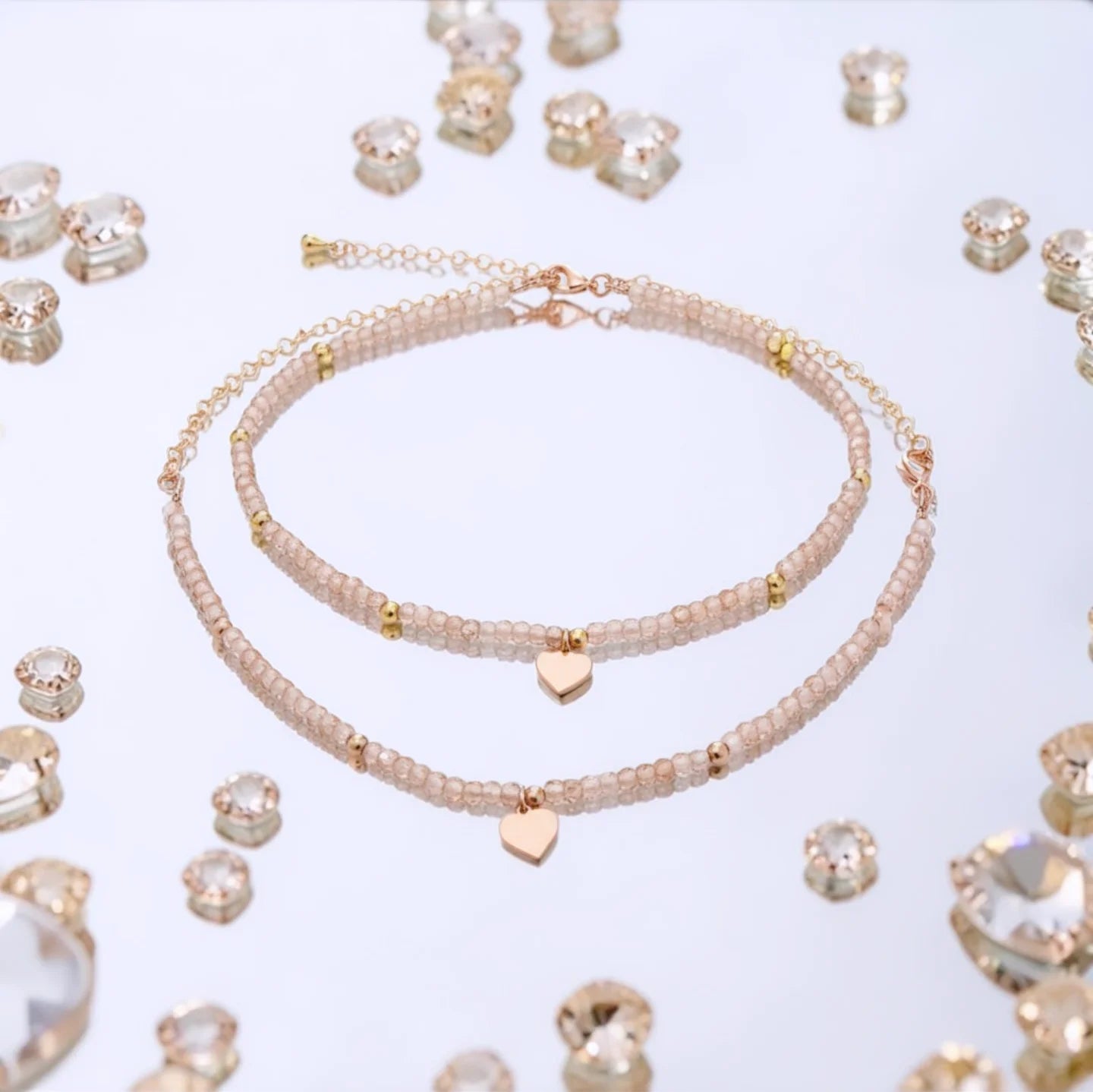 Champagne Zirconia and Silver Bracelets, Alexandra'sColors model