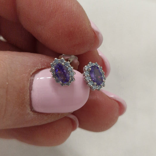 Orecchini Micro Kate Viola, Argento S925