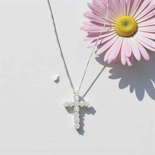 Collana Croce Preziosa, in ARGENTO 925