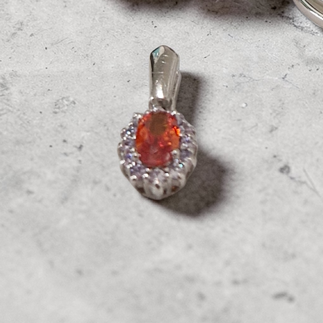 Ciondolo Micro Kate Arancione, Argento S925