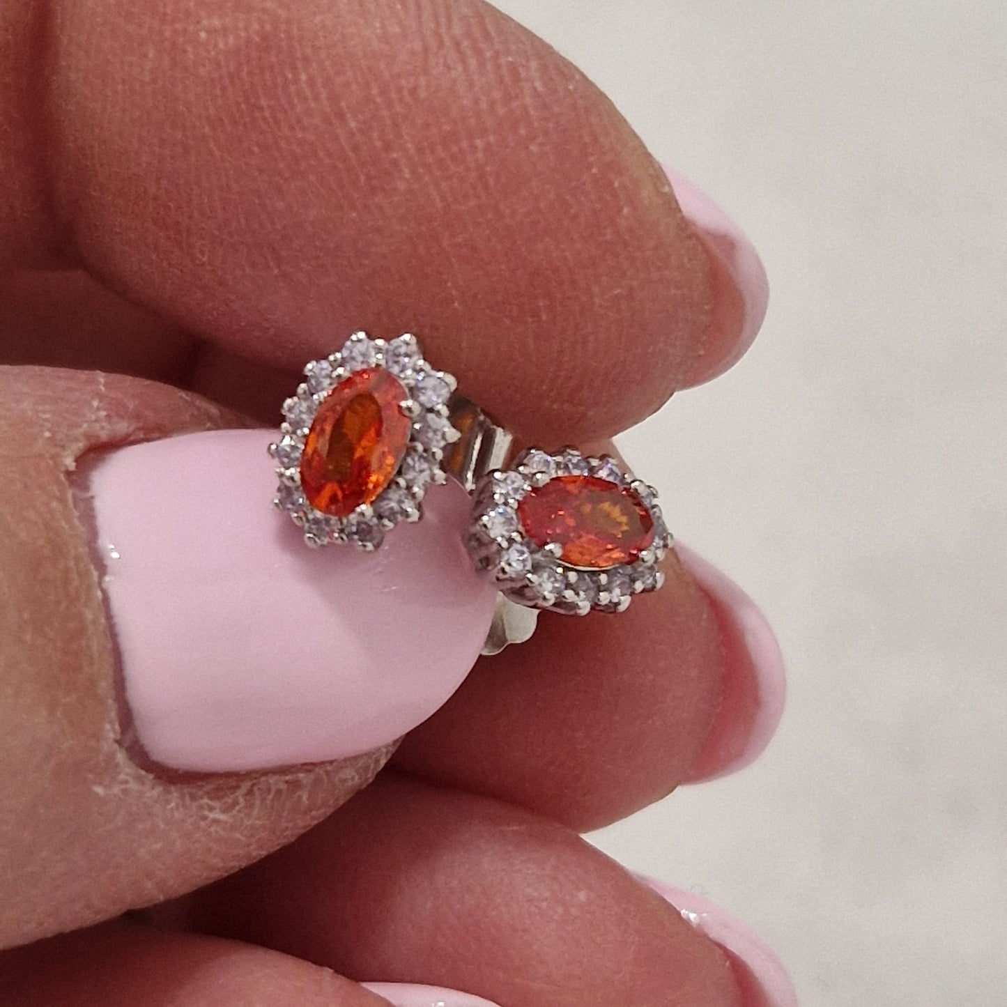 Orecchini Micro Kate Arancioni, Argento S925