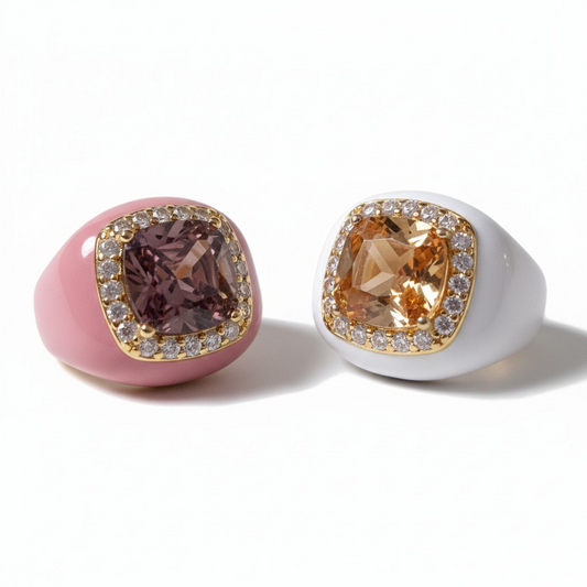 Anello Chevalier Zircone Quadrato - colori chiari, in Argento s925