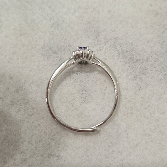 Anelli Micro kate Viola e Acquamarina, Argento S925