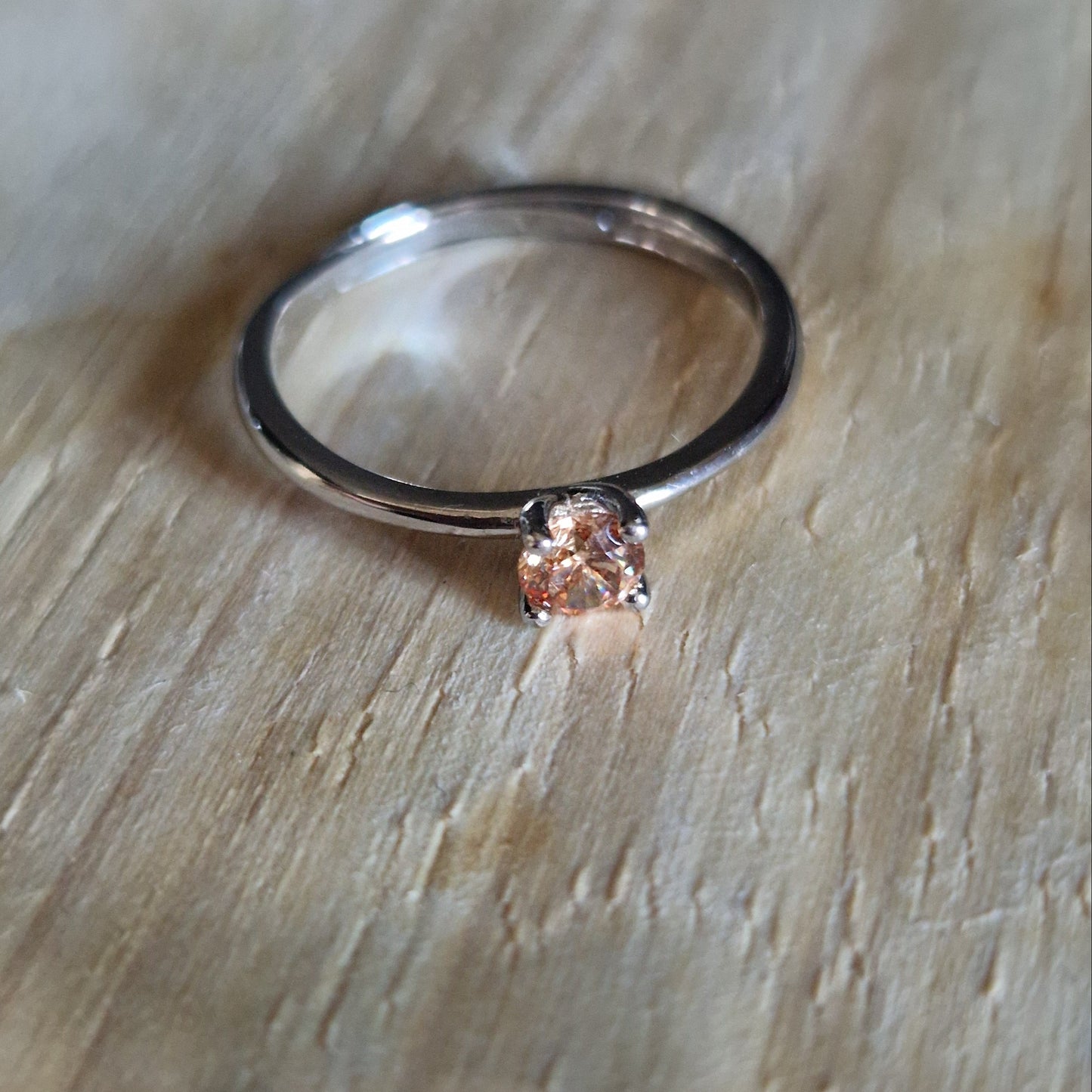 Anello Solitatio 4mm Silver, Produzione Propria, in ARGENTO S925