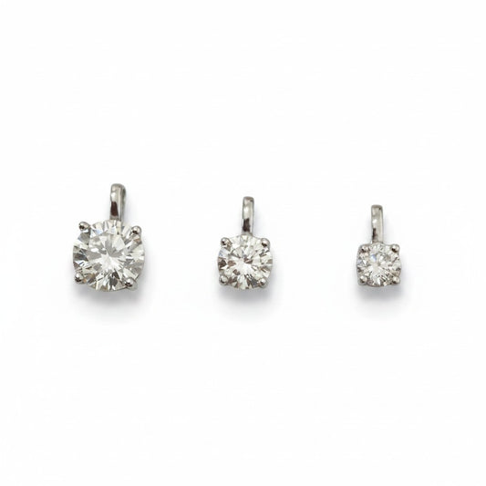 Ciondolo Punto Luce in MOISSANITE USA certificata, in Argento S925