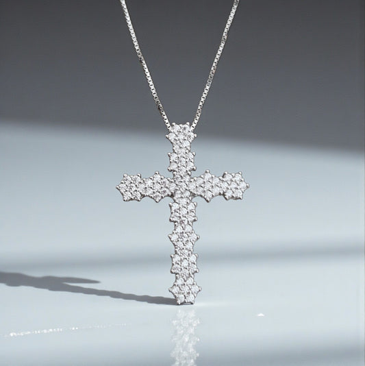 Collana Croce Preziosa, in ARGENTO 925