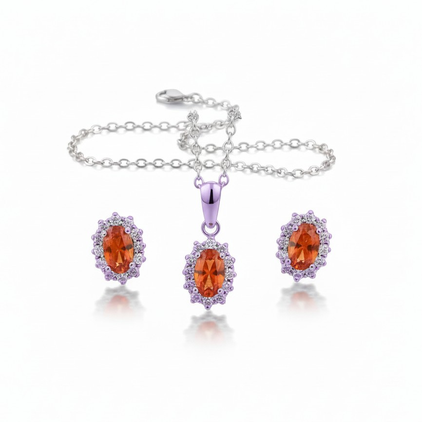 SET Micro kate Arancio/Lilla, Argento S925