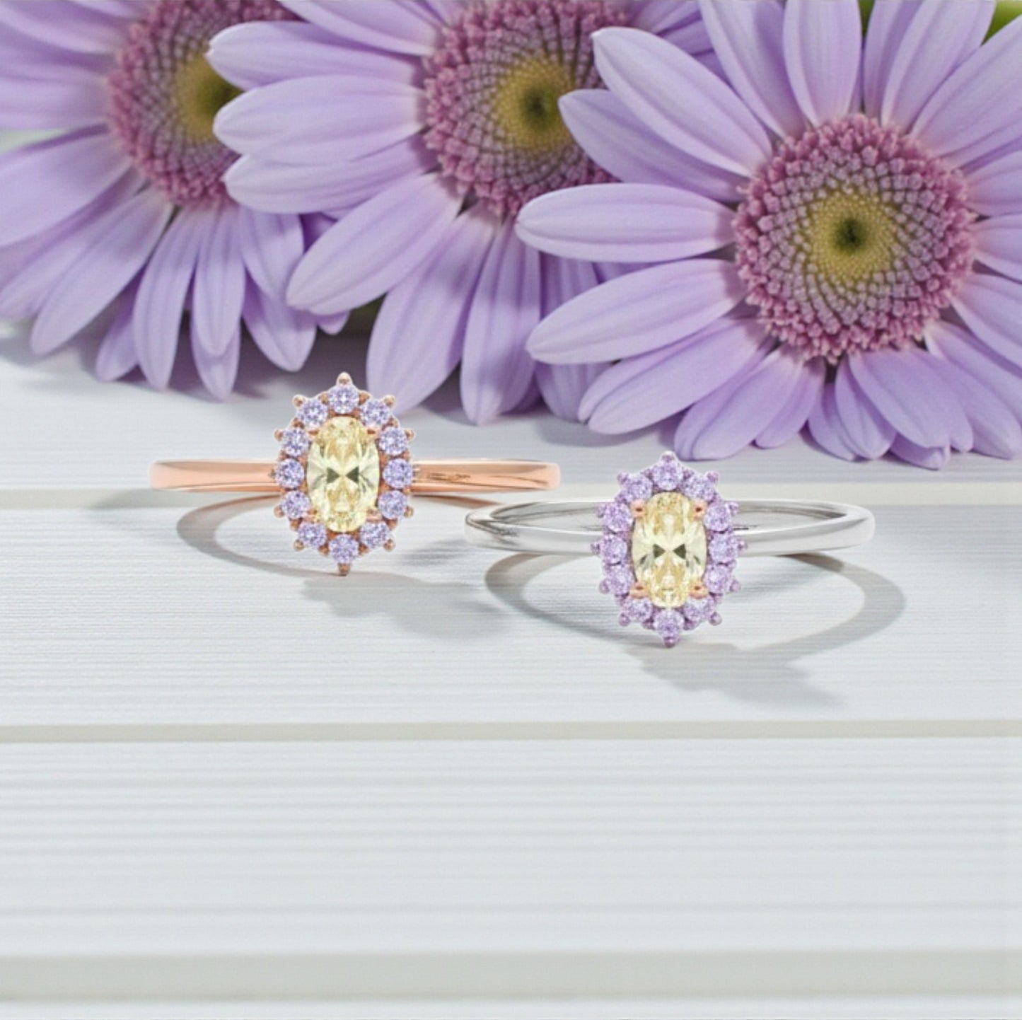 Anelli Micro kate Giallo/Lilla, Argento S925