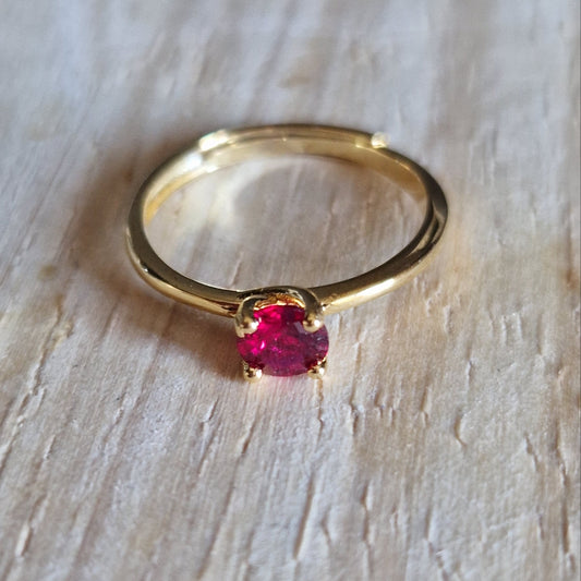 Anello Solitatio 5mm base GOLD Produzione Propria, in ARGENTO S925