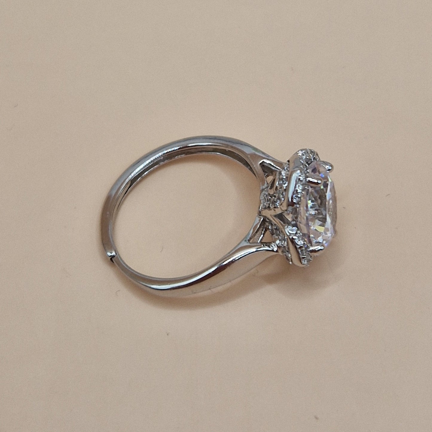 Anello Fiore Barocco, in Argento S925 e Zirconi