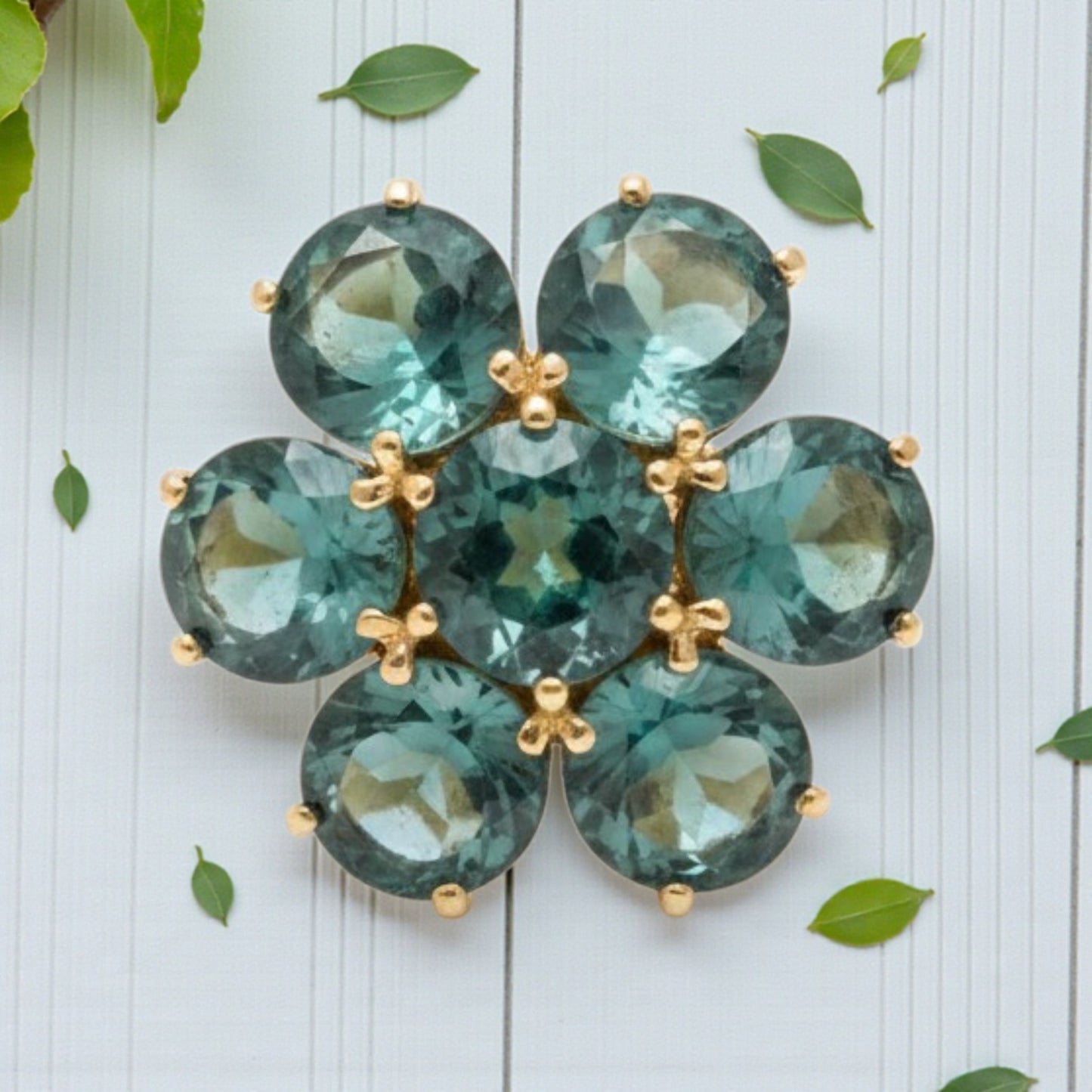 Anello Fiore in Pietre Preziose, Argento 925