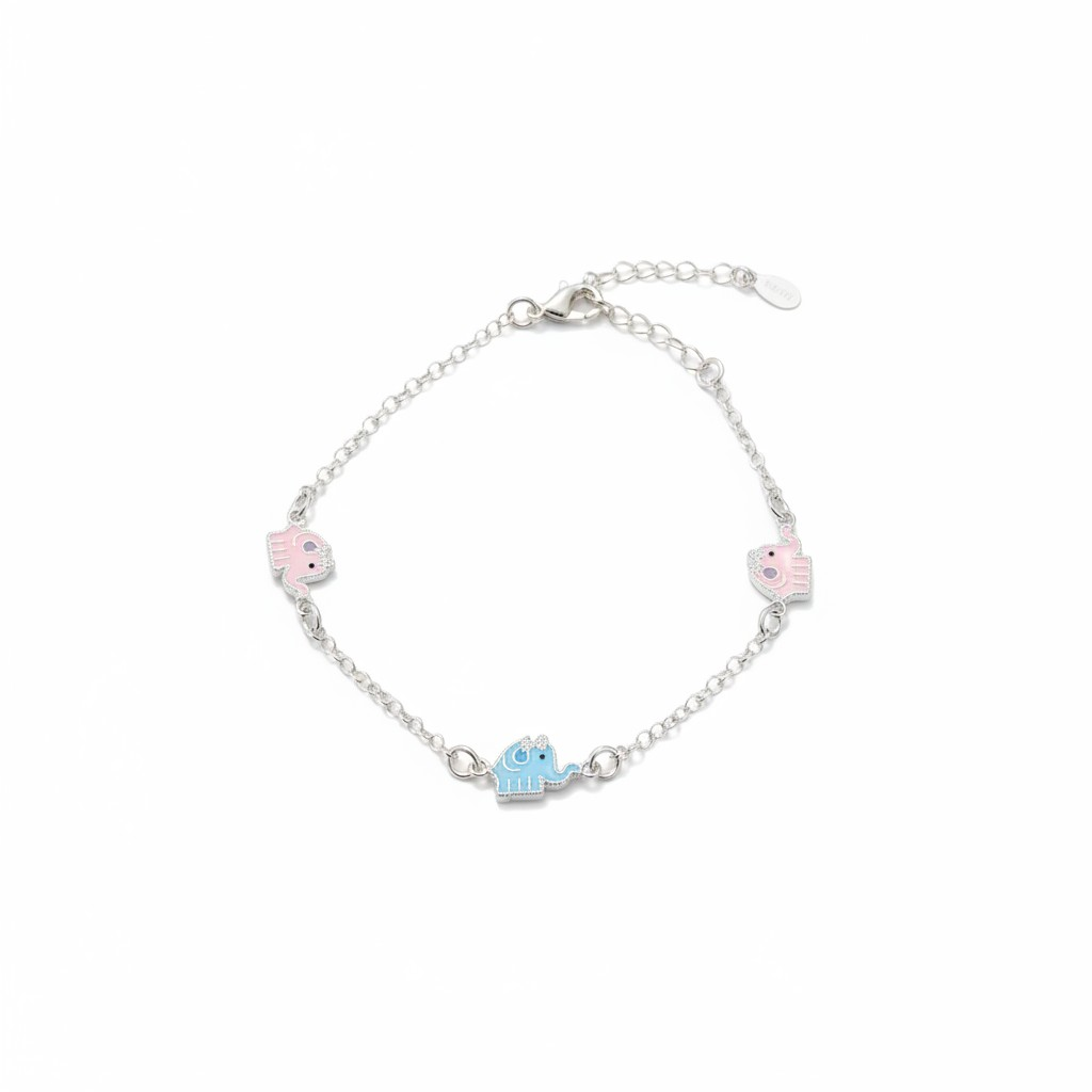 Braccialetto Bimbi Elefantini, Argento S925