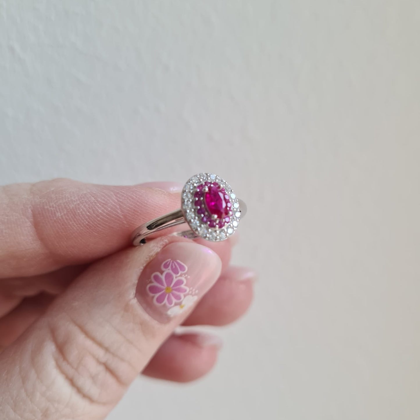 Anello Kate Reale, ruby e bianco