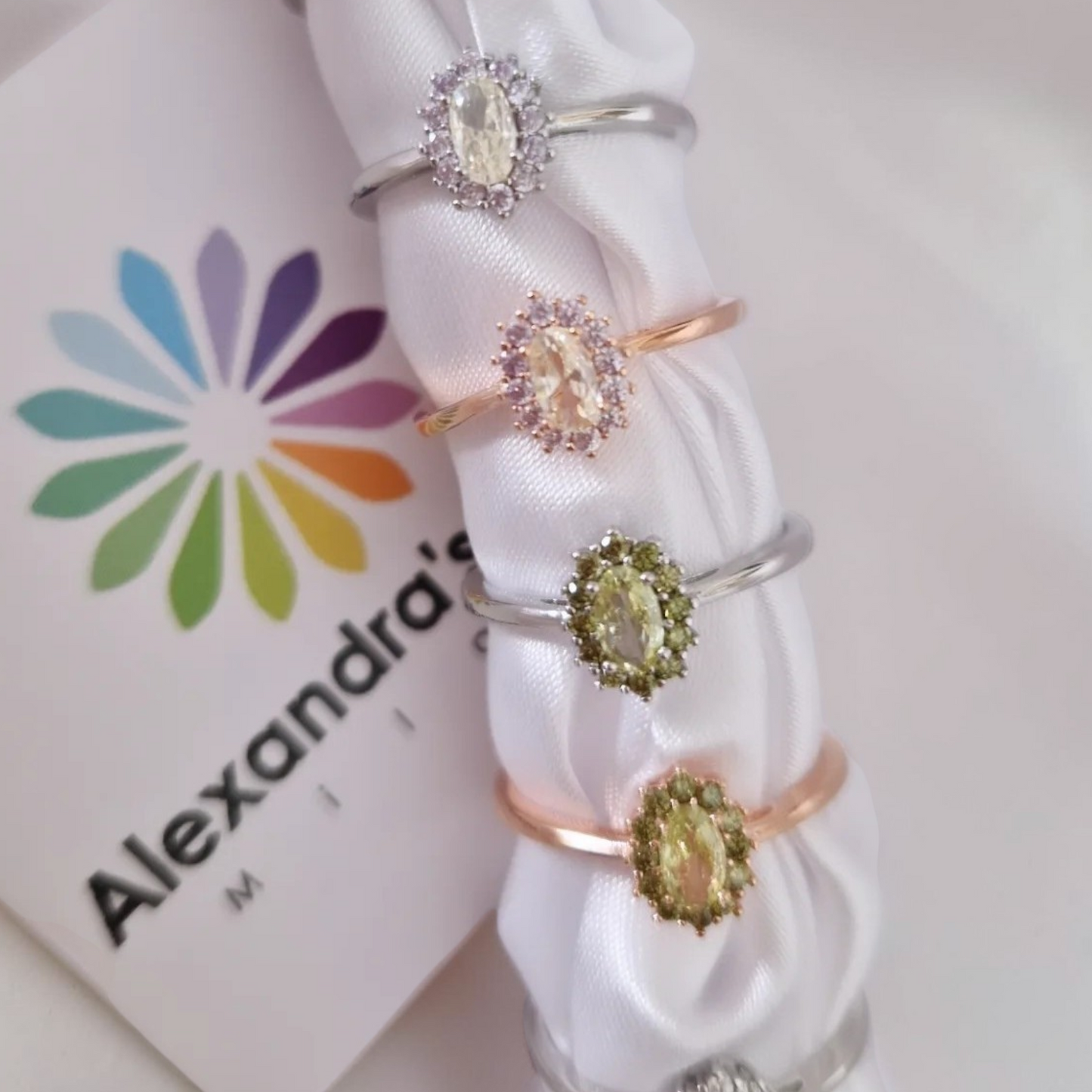 Micro Kate Rings with Opal and Rare Stones, S925 Silver