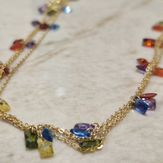 Zircon Heart Necklace, S925 Silver
