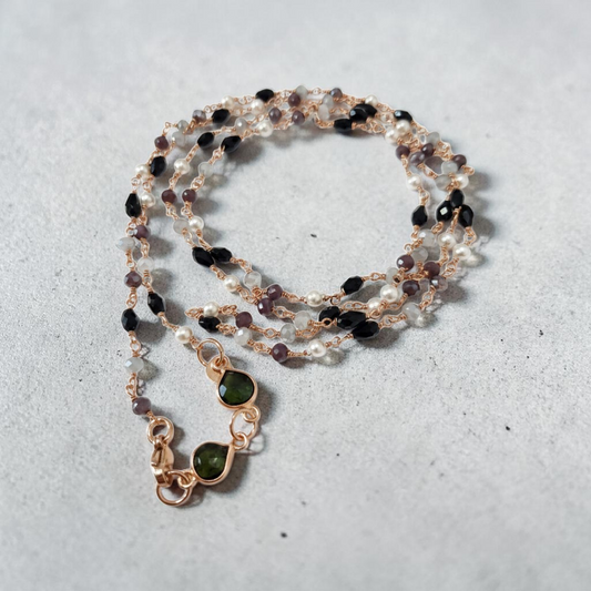 Collana Stile Rosario Vinaccia/nero/bianco, in Argento s925