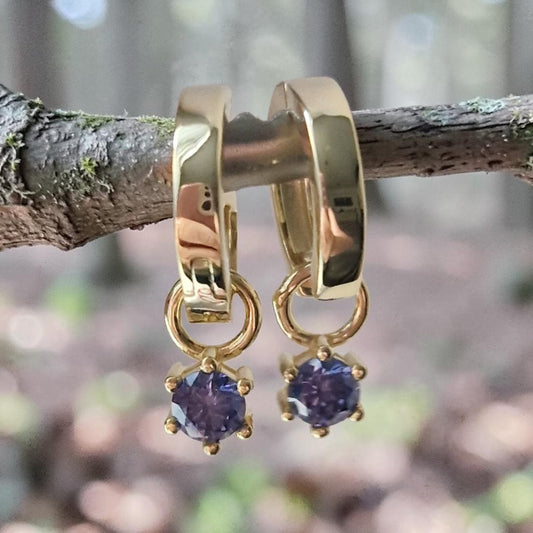 Orecchino Cerchietto con Ciondolo Tondo, in Argento 925