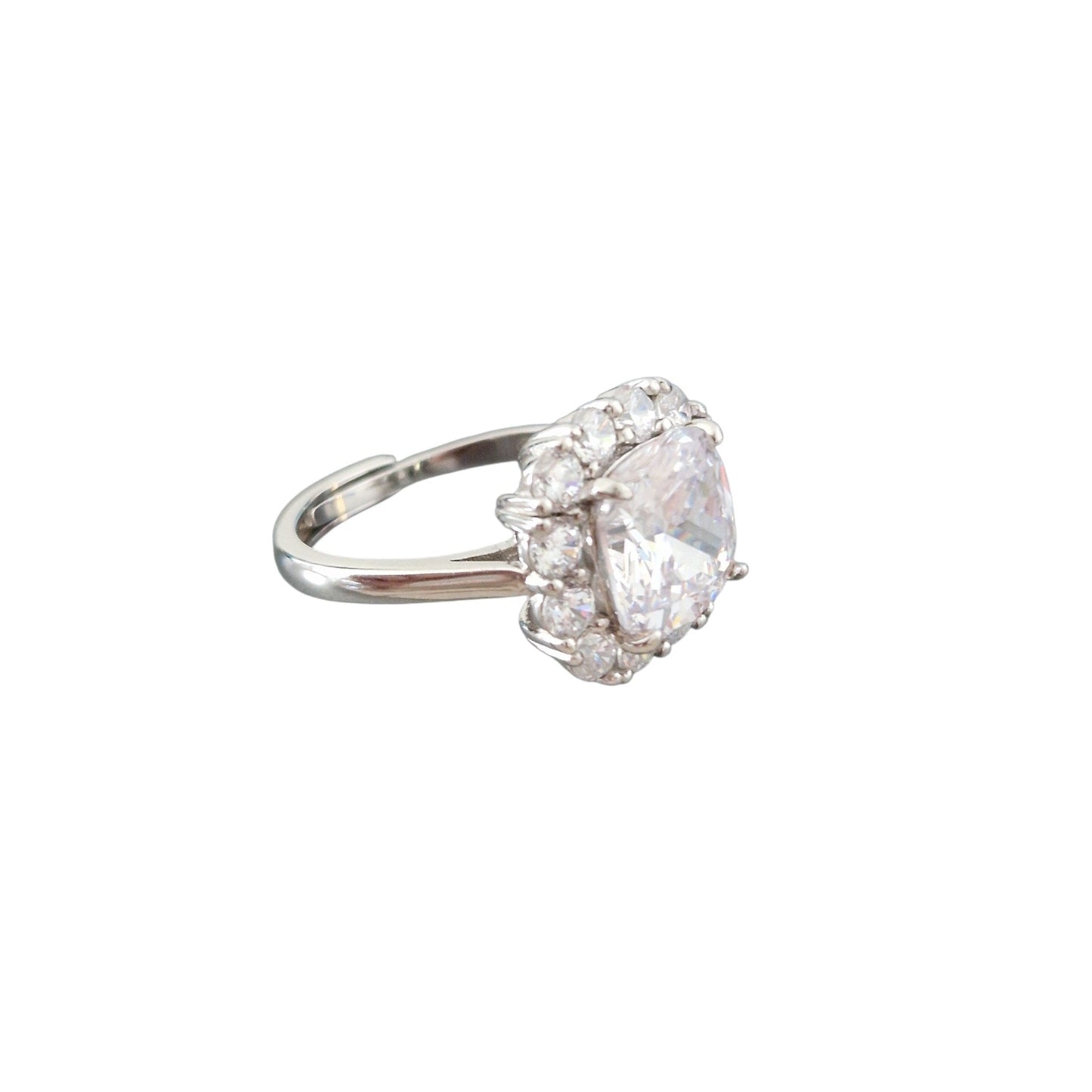 Square Pink Brilliance Ring, s925 Silver