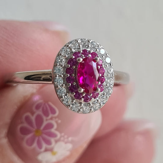 Anello Kate Reale, ruby e bianco