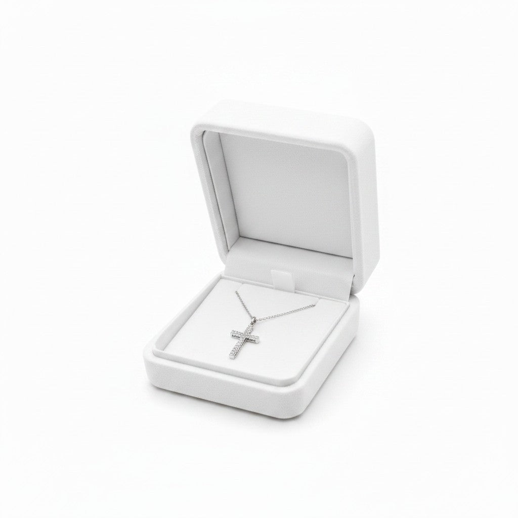 Collana con Croce in MOISSANITE, Argento s925