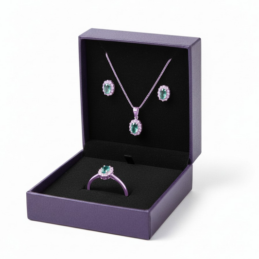 SET Micro kate Paraiba/Lilla chiaro, Argento S925