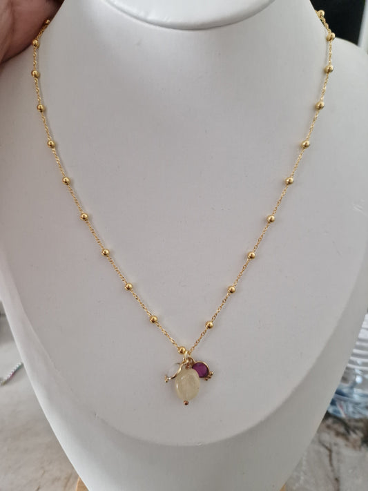 Collana con Quarzo citrino, Argento s925