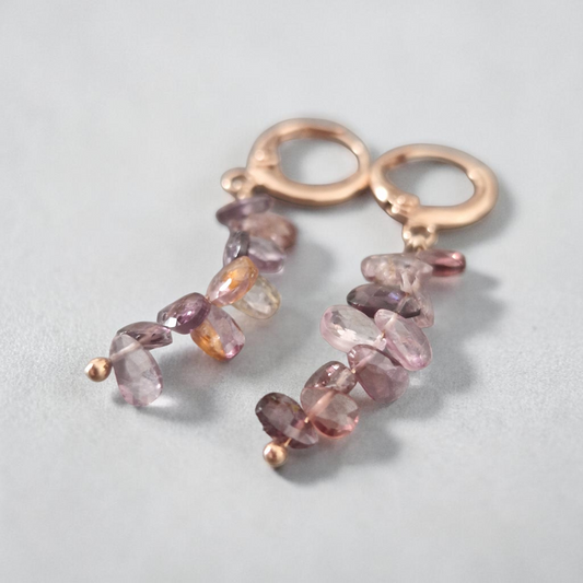 SET con Gocce di Tormalina Multicolor, Artigianato puro, Argento s925
