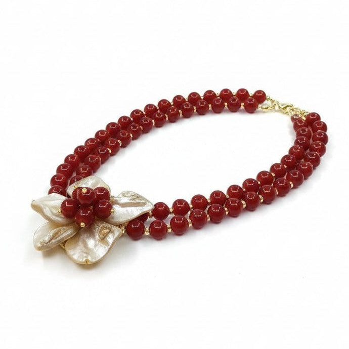 Long Necklace with Multicolor Sapphire Stones, S925 Silver and Gold